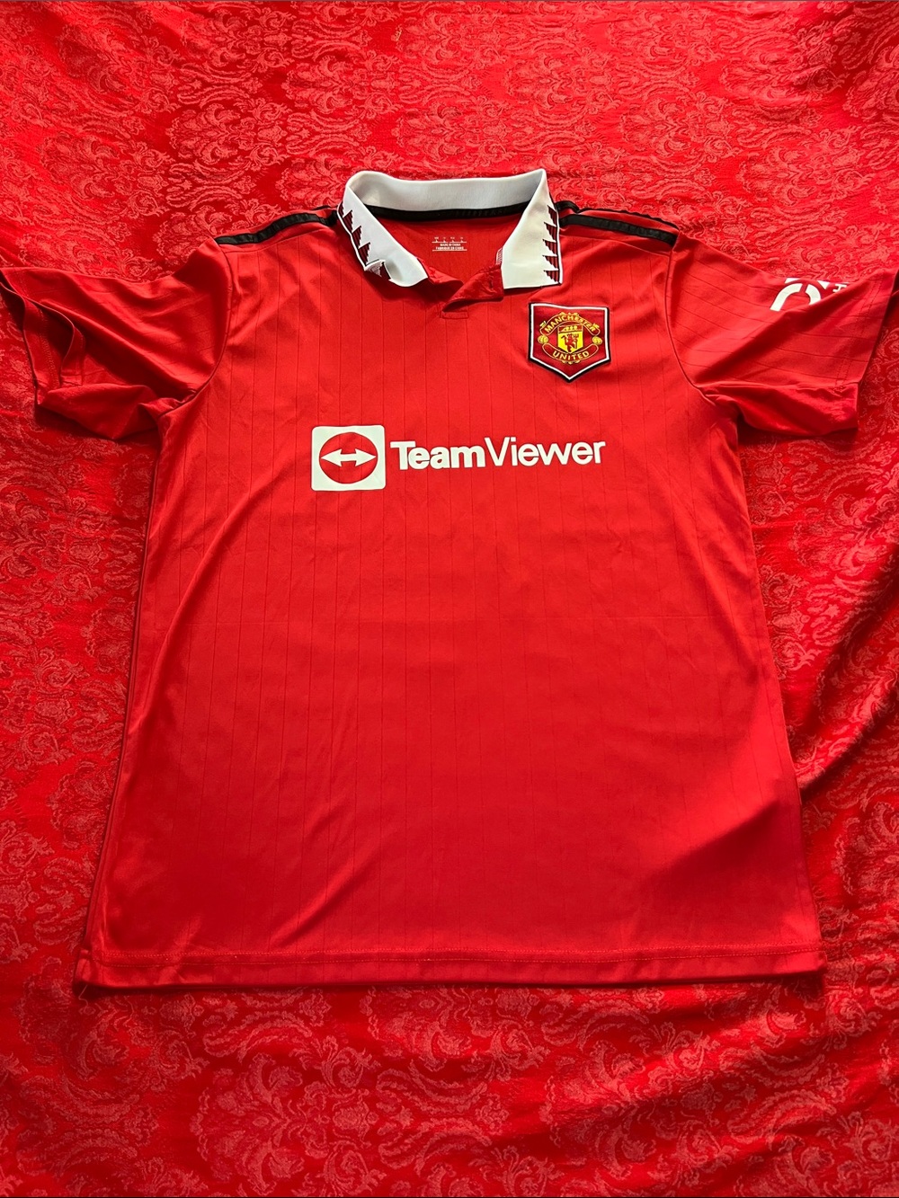 Ronaldo #7 Red Soccer-Style Fan Shirt Men's Large TeamViewer DXC